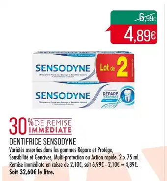 Match SENSODYNE DENTIFRICE offre