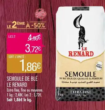 Match LE RENARD SEMOULE DE BLÉ offre