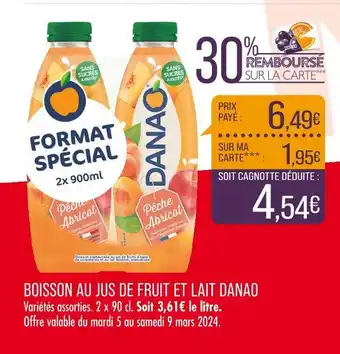 Match DANAO BOISSON AU JUS DE FRUIT ET LAIT offre