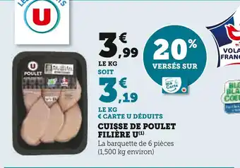 Super U FILIÈRE U CUISSE DE POULET offre