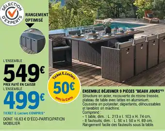 ENSEMBLE DÉJEUNER 9 PIÈCES "BEAUX JOURS"(³)