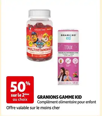 Auchan GRANIONS GAMME KID Complément alimentaire pour enfant offre