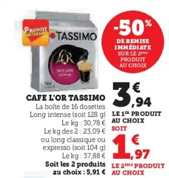 U Express CAFE L'OR TASSIMO offre