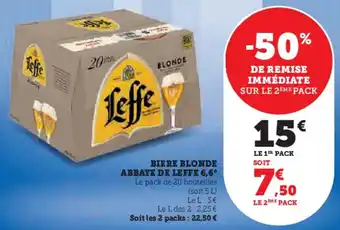 U Express BIERE BLONDE ABBAYE DE LEFFE 6,6° offre