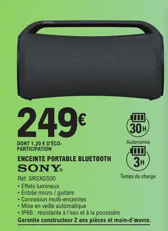 E.Leclerc ENCEINTE PORTABLE BLUETOOTH offre