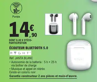 E.Leclerc ÉCOUTEUR BLUETOOTH 5.0 offre