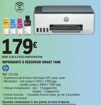 E.Leclerc IMPRIMANTE À RÉSERVOIR SMART TANK offre