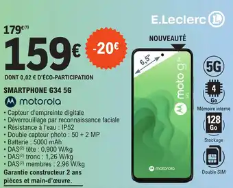 E.Leclerc SMARTPHONE G34 5G offre