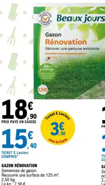 E.Leclerc GAZON SPORT Semences de gazon offre