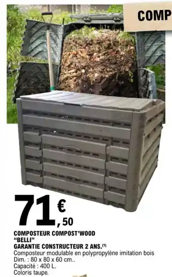 E.Leclerc COMPOSTEUR COMPOST'WOOD "BELLI" offre