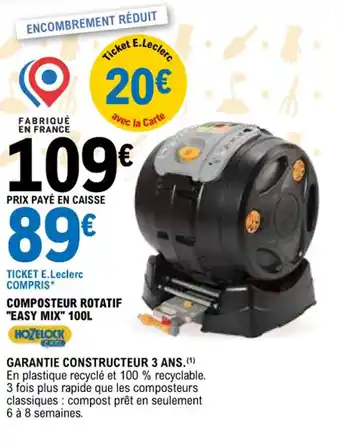 COMPOSTEUR ROTATIF "EASY MIX" 100L