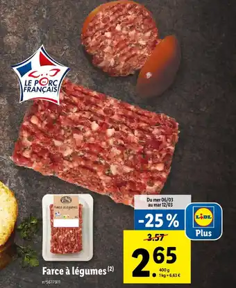 Lidl L'étal du boucher Farce à légumes offre
