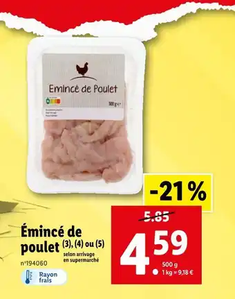 Lidl Émincé de poulet offre