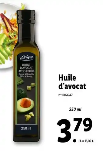 Lidl Deluxe Huile d’avocat offre