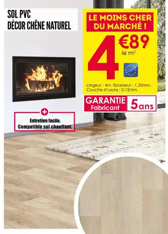 Décor Discount SOL PVC DÉCOR CHÊNE NATUREL offre