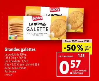 Lidl Sondey Grandes galettes offre