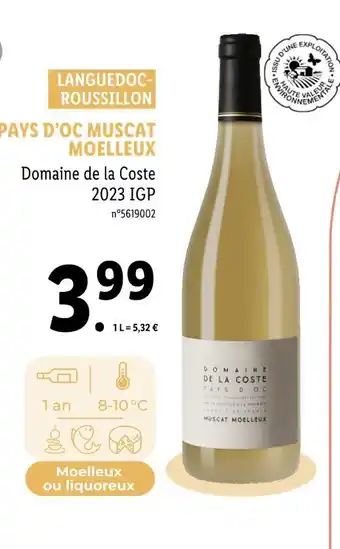 PAYS D’OC MUSCAT MOELLEUX