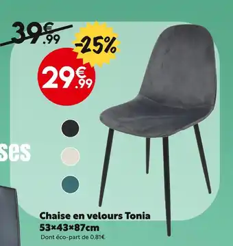 Maxi Bazar Chaise en velours Tonia offre
