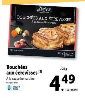 Lidl Deluxe Bouchées aux écrevisses offre