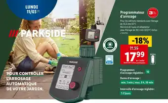 Lidl PARKSIDE Programmateur d’arrosage offre