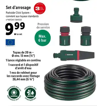 Lidl PARKSIDE Set d’arrosage offre