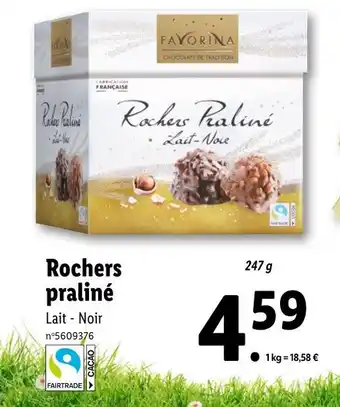 Lidl FAVORINA Rochers praliné offre