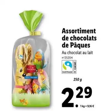 Lidl FAVORINA Assortiment de chocolats de Pâques offre
