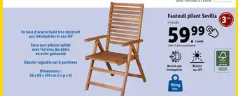 Lidl LIVARNO home Fauteuil pliant Sevilla offre