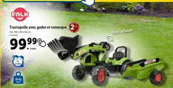 Lidl FALK Tractopelle avec godet et remorque offre