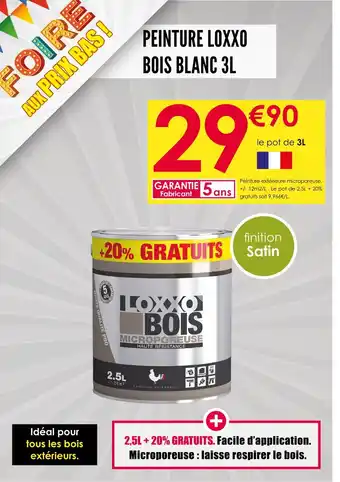 Décor Discount PEINTURE LOXXO BOIS BLANC 3L offre