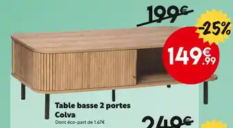 Maxi Bazar Table basse 2 portes Colva offre