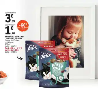 E.Leclerc FRIANDISES POUR CHAT "PARTY MIX DE FELIX" Saveur de l'Océan ou Original. offre