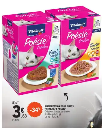 E.Leclerc ALIMENTATION POUR CHATS VITAKRAFT POESIE" , offre