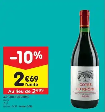 Leader Price AOP CÔTES DU RHÔNE offre