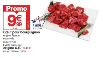 Promocash Bœuf pour bourguignon origine France offre