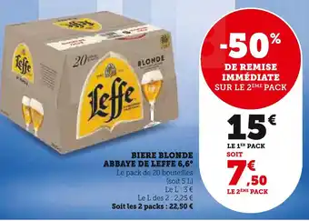 U Express ABBAYE DE LEFFE BIERE BLONDE 6,6° offre
