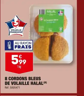 ALDI 8 CORDONS BLEUS DE VOLAILLE HALAL offre