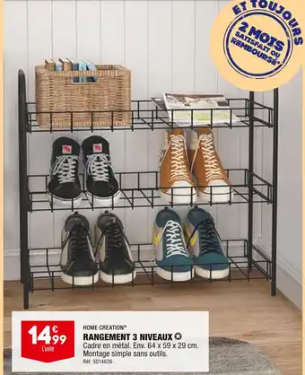 ALDI HOME CREATION RANGEMENT 3 NIVEAUX offre