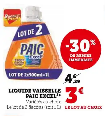 U Express PAIC EXCEL2 LIQUIDE VAISSELLE offre