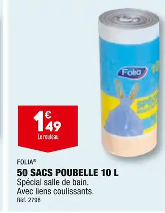 ALDI FOLIA 50 SACS POUBELLE 10 L offre