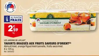 ALDI LES JARDINS DE LAYLAH YAOURTS BRASSÉS AUX FRUITS SAVEURS D’ORIENT offre