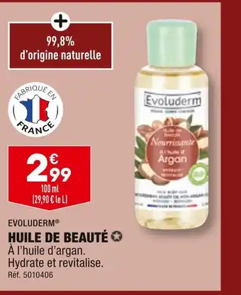 ALDI EVOLUDERM HUILE DE BEAUTÉ offre