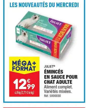 ALDI JULIET ÉMINCÉS EN SAUCE POUR CHAT ADULTE offre