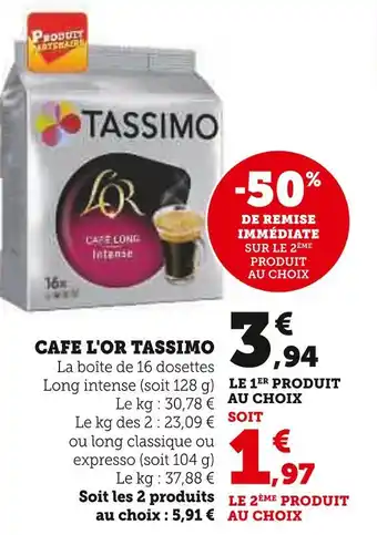 U Express TASSIMO CAFE L'OR offre