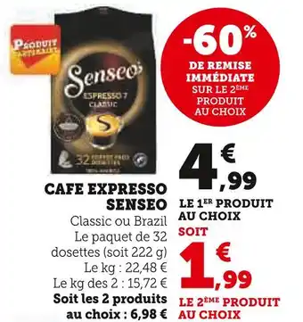 U Express SENSEO CAFE EXPRESSO offre