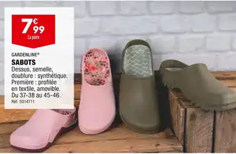 ALDI GARDENLINE SABOTS offre