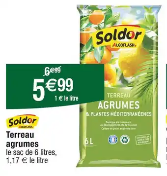 Cora x Carrefour Soldor/ Algoflash Terreau agrumes offre