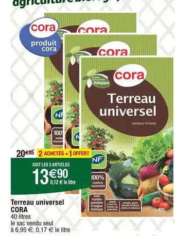 Cora x Carrefour CORA Terreau universel offre