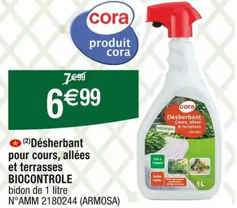 Cora x Carrefour CORA (2)Désherbant pour cours, allées et terrasses BIOCONTROLE offre