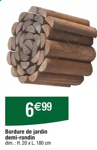 Cora x Carrefour Bordure de jardin demi-rondin offre